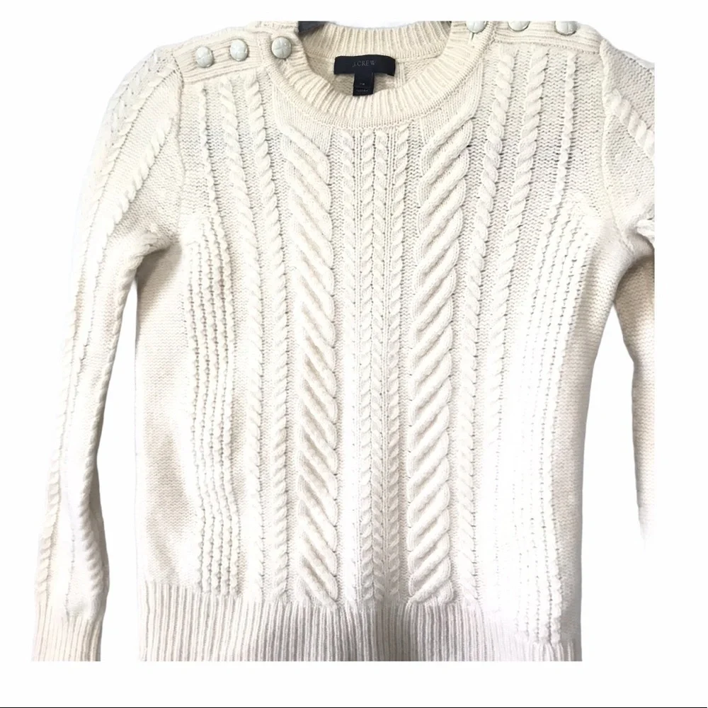 J Crew Perfect Wool Cable Knit Sweater XS